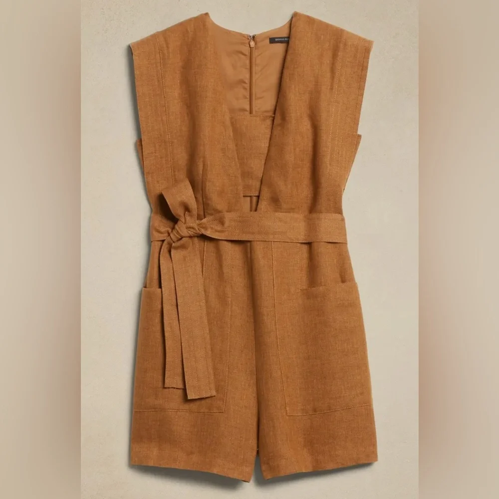 NWT Banana Republic Size 12 Maxine Linen Romper Rtv$160